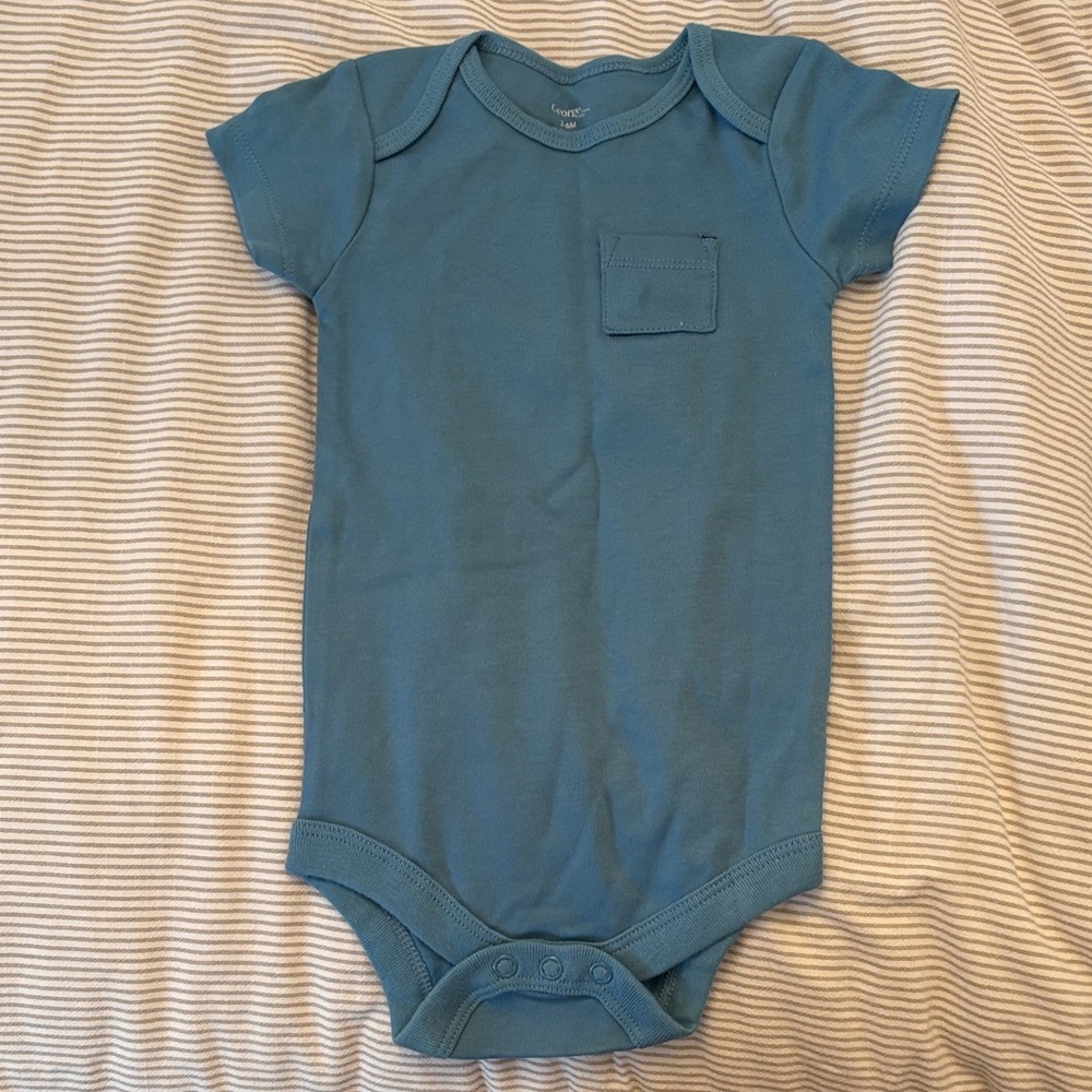 George Blue Short Sleeve Baby Bodysuit